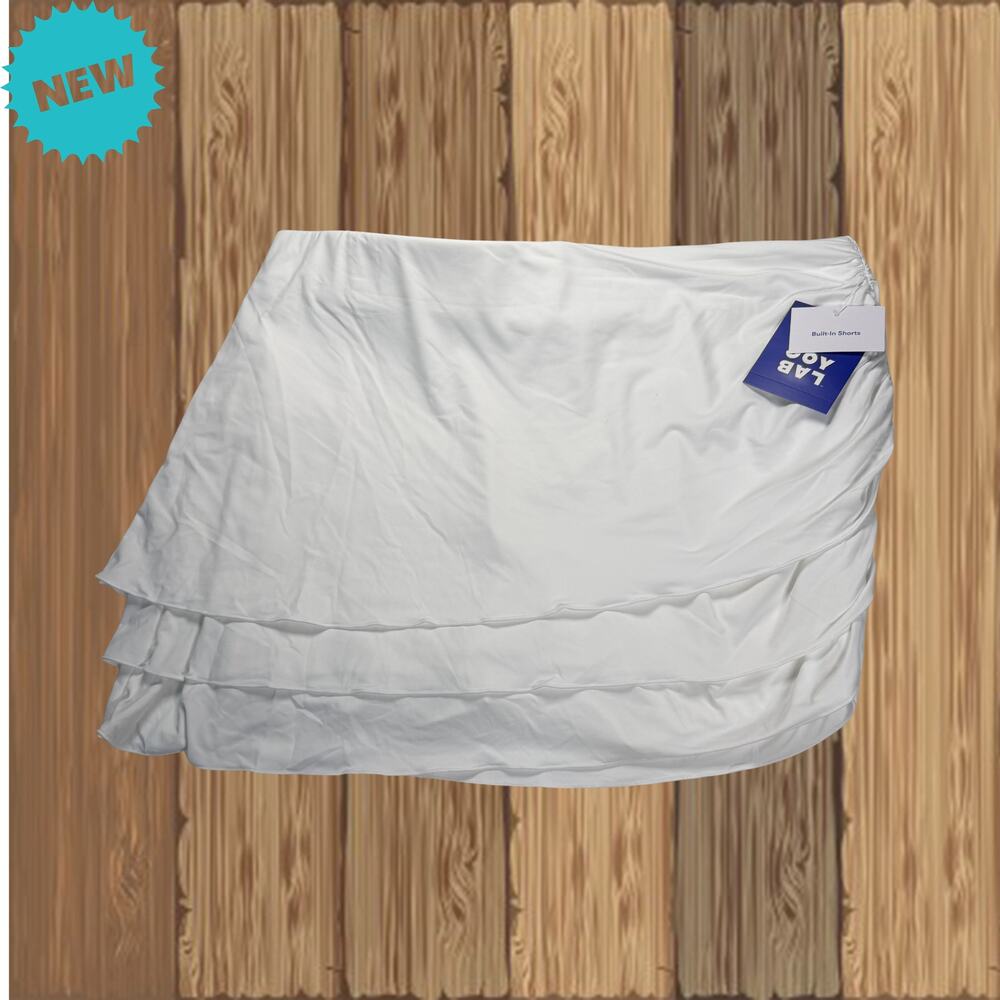 Joy Lab Skort Women's Medium White Tiered Built-In Shorts High-Rise NWT